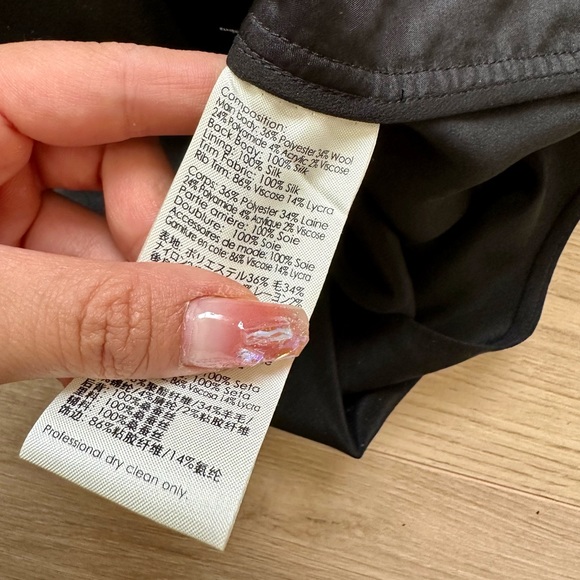 3.1 Phillip Lim Navy Silk and Knit Short Sleeve Top Size 2 - Picture 7 of 8